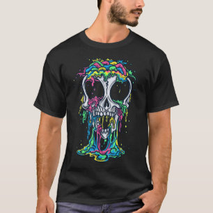 Melting Skull Halloween farbenfrohe Paint Tropfen T-Shirt