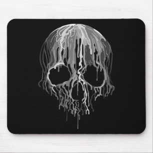 Melting Skull Schwarz-weiß Art Graphic Halloween Mousepad