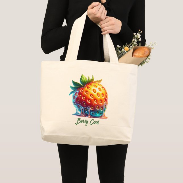 Melting Strawberry-Berry CoolTote Bag Jumbo Stoffbeutel (Vorderseite (Produkt))