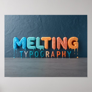 MELTING-TYPOGRAFIE: Ein farbenfrohes 3D-Design Poster