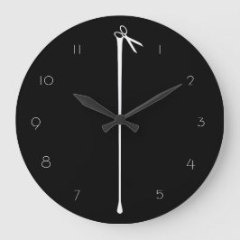 MELTPOINT BLACK Hot White Scheren Große Wanduhr