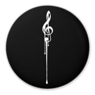 MELTPOINT Schwarz-weiße G-Clef-Farbe Keramikknauf