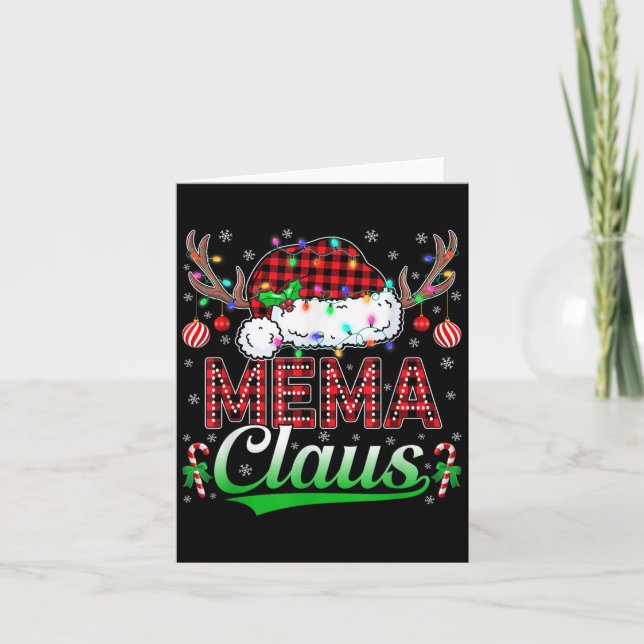 Mema Claus Christmas Lights Matching Family Xmas P Karte (Vorderseite)
