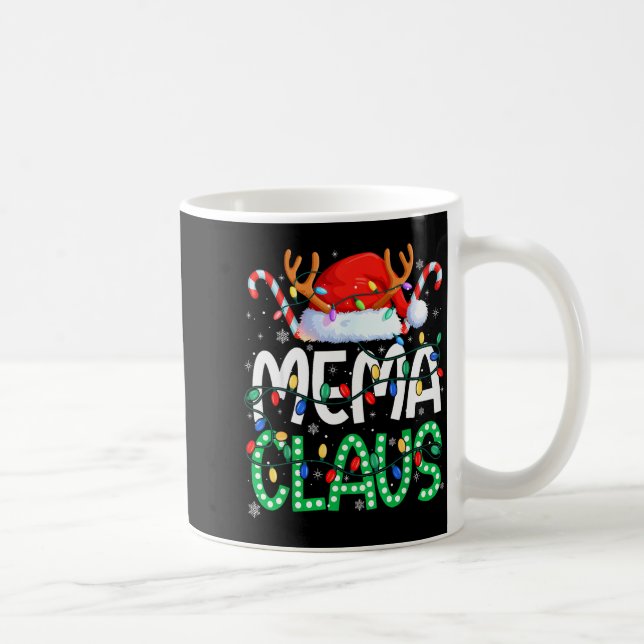 Mema Claus Christmas Lights Pajama Family Matching Kaffeetasse (Rechts)