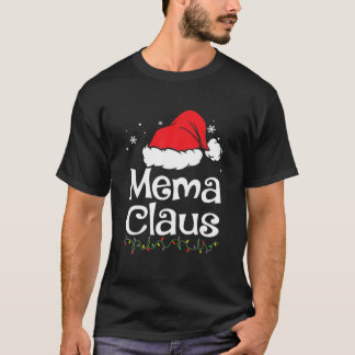 Mema Claus Christmas Pajama Familie Matching Xmas T-Shirt