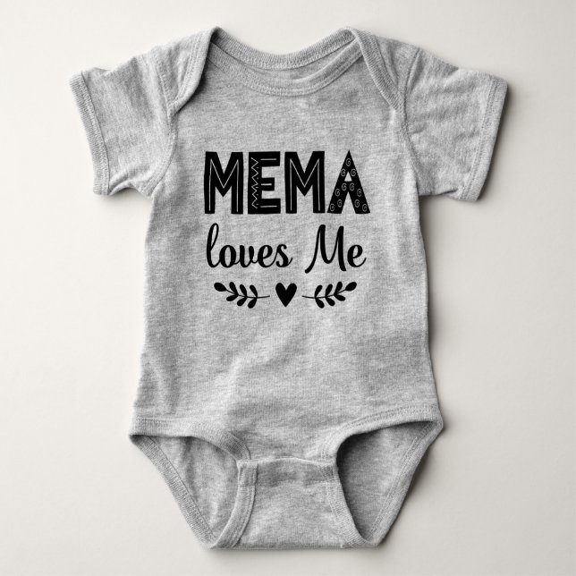 Mema Lieben Me Geschenk für Großkind Baby Strampler (Vorderseite)