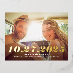 Memable Date FOIL Save the Date Postkarte