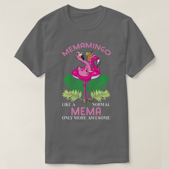Memamingo Mema Flamingo Liebe Grandma Grandmutter  T-Shirt (Design vorne)