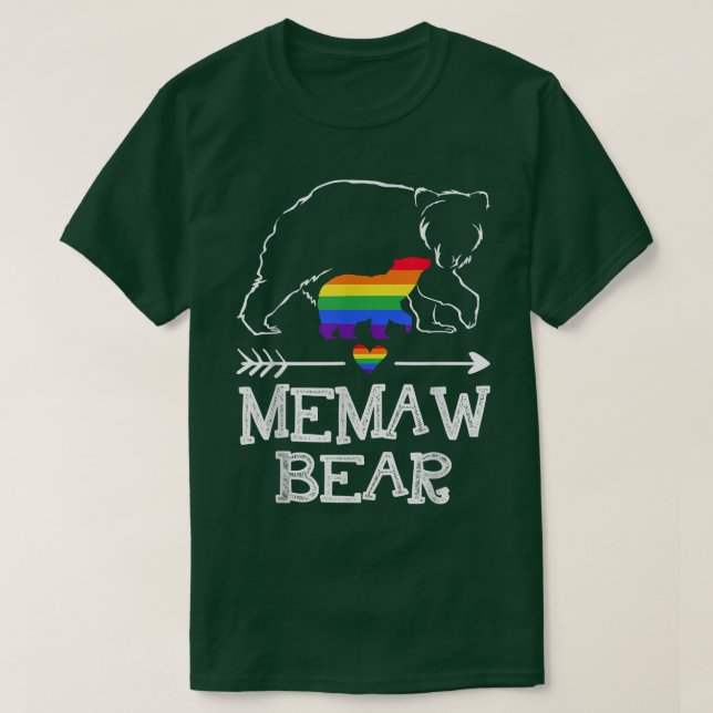 Memaw Bear Proud Tante Regenbogen Flag LGBT Pride  T-Shirt (Design vorne)