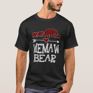 Memaw Bear Three Cubs Red Kariert Mama Christmas P T-Shirt