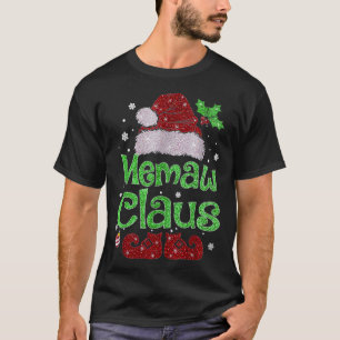 Memaw Claus Christmas Pajama Familie Matching Xmas T-Shirt