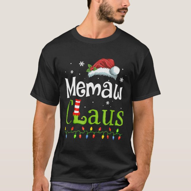 Memaw Claus Santa Grandma Hungerfestungen T-Shirt (Vorderseite)