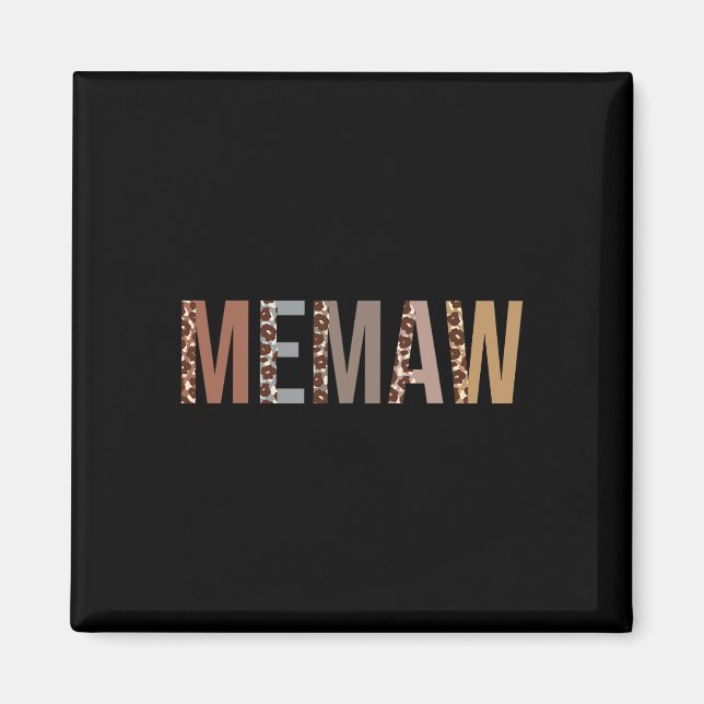 Memaw Leopard Print Mama Niedlich Mütter Day Funny Magnet (Vorne)
