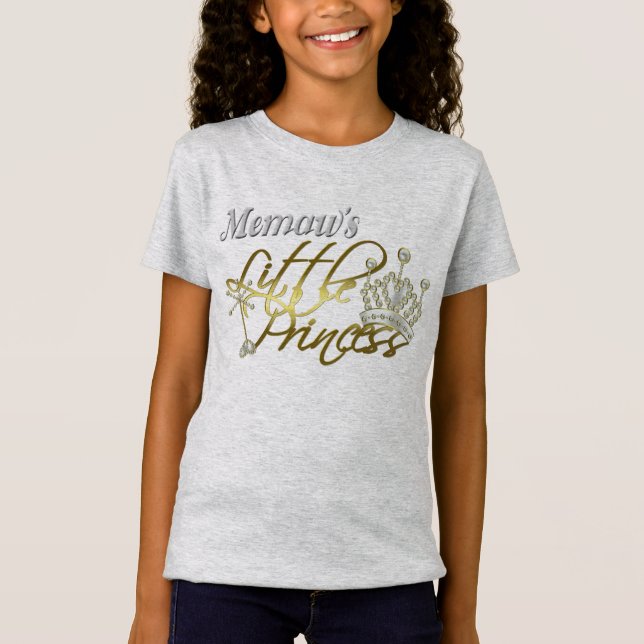 Memaw Little Princess Girls' Fine Jersey T - Shirt (Vorderseite)