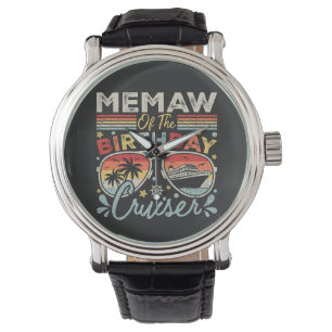 Memaw of the Birthday Cruiser Vacation Vintag Armbanduhr