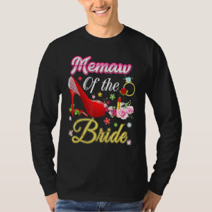 Memaw of the Bride Happy Wedding Blume Pink Shoe T-Shirt