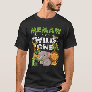 Memaw of the Wild One Zoo Birthday Safari Dschunge T-Shirt