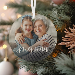 Memaw Oma Script Overlay Ornament Aus Glas