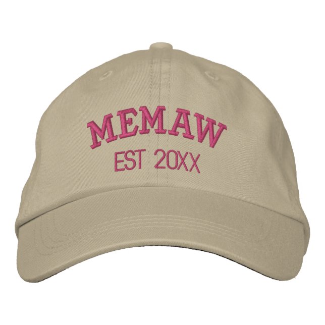 Memaw Personalized Grandma Gift Custom Text Bestickte Baseballkappe (Vorderseite)