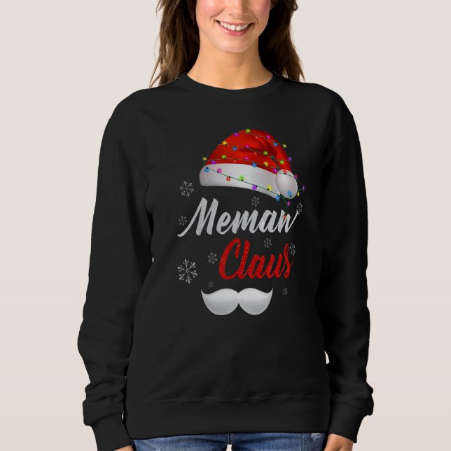 Memaw Santa Claus Hat Light Snow Family Santa Chri Sweatshirt (Vorderseite)