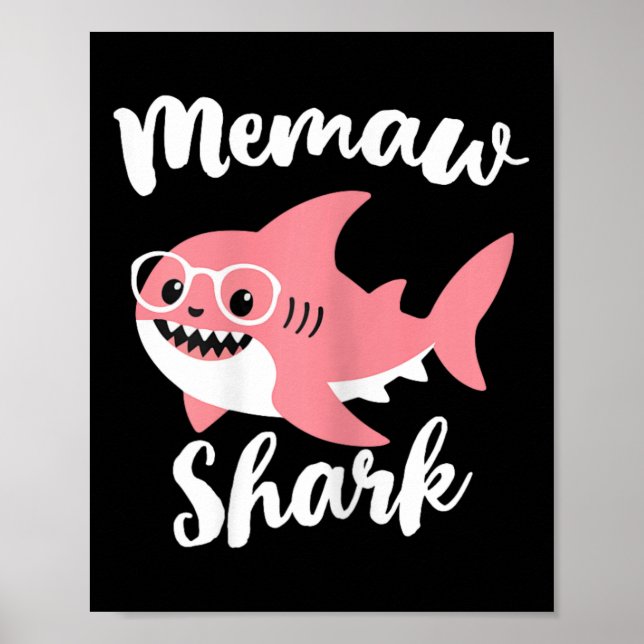 Memaw Shark Mother's Day Oma Funny Poster (Vorne)