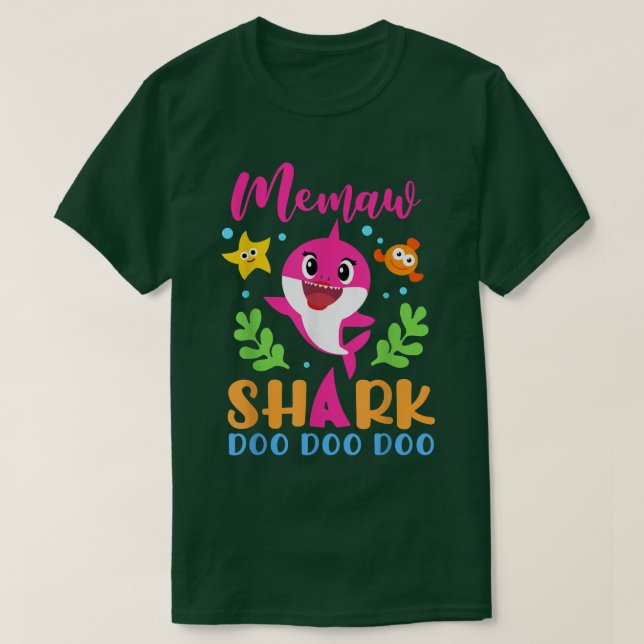 Memaw SharkMemaw Shark Lover Family Mütter Day T-Shirt (Design vorne)
