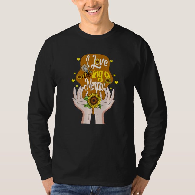 Memaw Simple I Love Being A Memaw Bee Sunflower Sp T-Shirt (Vorderseite)