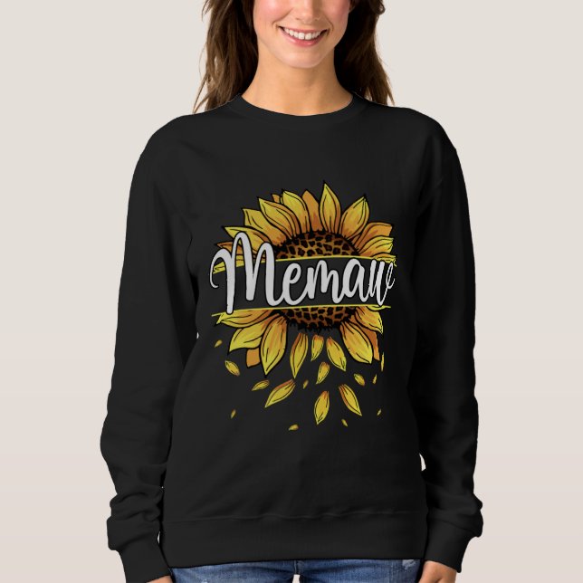 Memaw With Yellow Sunflower Floral Graphic Mothers Sweatshirt (Vorderseite)