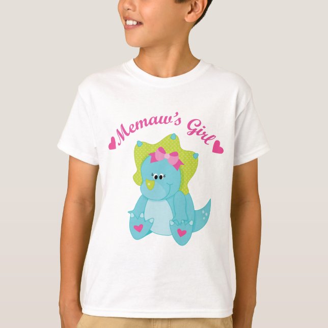 Memaws Girl Dinosaur T-Shirt (Vorderseite)