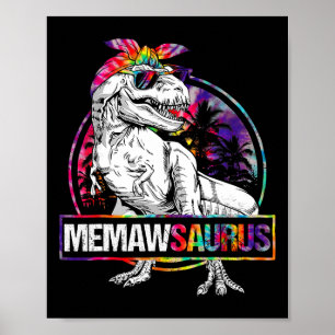 Memawsaurus Dinosaur Memaw Saurus Familie Matching Poster