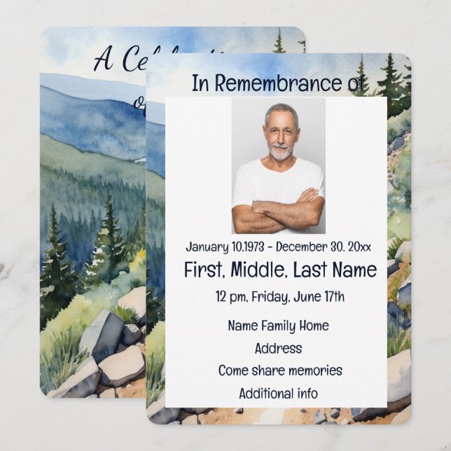 Memberservice Einladen Wasserfarbenrad Fahrrad Einladung (Vorne/Hinten)