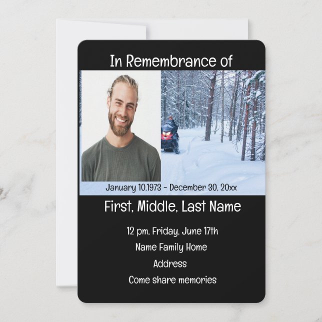 Memberservice lädt Snow Mobile Winter Sports ein Einladung (Vorderseite)