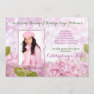 Memberservice Pink Hydrangea Fügen Sie Ihr Foto hi Einladung