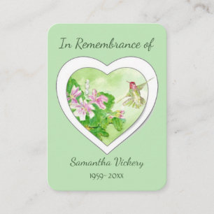 Memberservice Wasserfarbe Hummingbird Visitenkarte