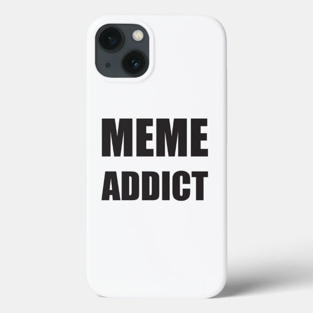"Meme Addict" schwarze Textgestaltung Case-Mate iPhone Hülle (Rückseite)