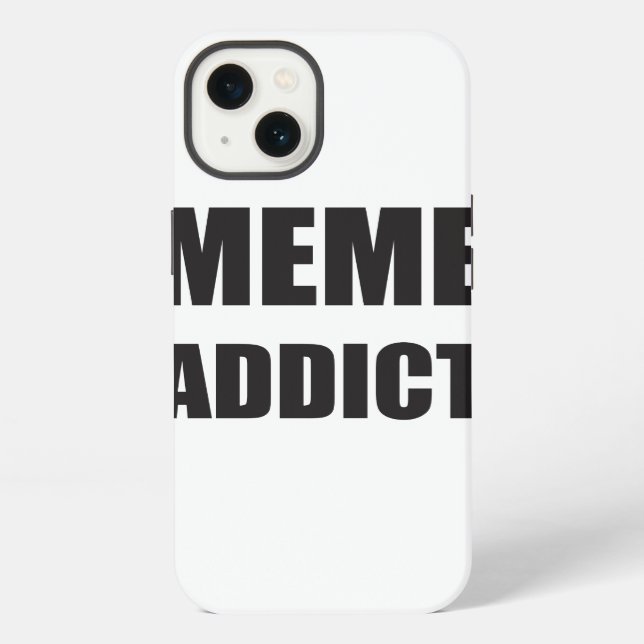 "Meme Addict" schwarze Textgestaltung iPhone Hülle (Rückseite)