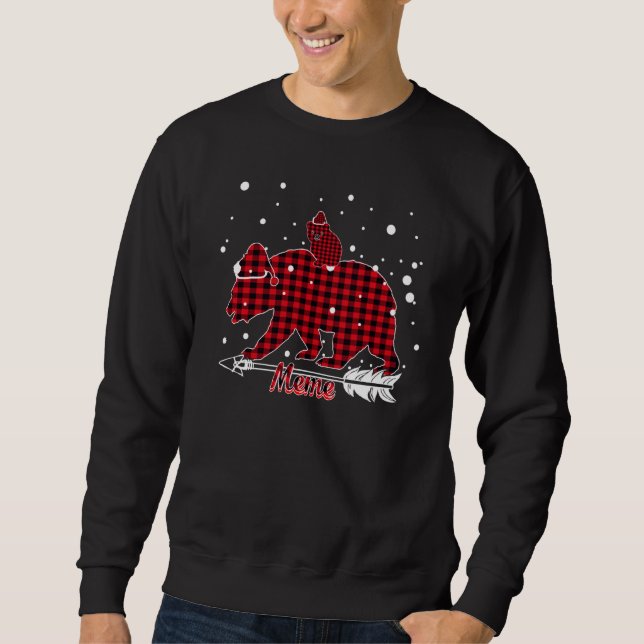 Meme Bear Weihnachtsmannmütze Matching Family Red  Sweatshirt (Vorderseite)