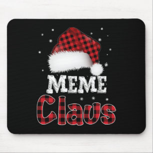 Meme Claus Christmas Red Kariert Pajama Familiensp Mousepad