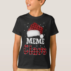 Meme Claus Christmas Red Kariert Pajama Familiensp T-Shirt