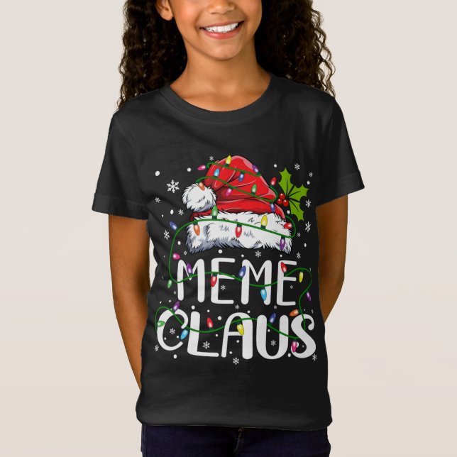 Meme Claus Weihnachts-Weihnachtsmannmütze Matching T-Shirt (Vorderseite)