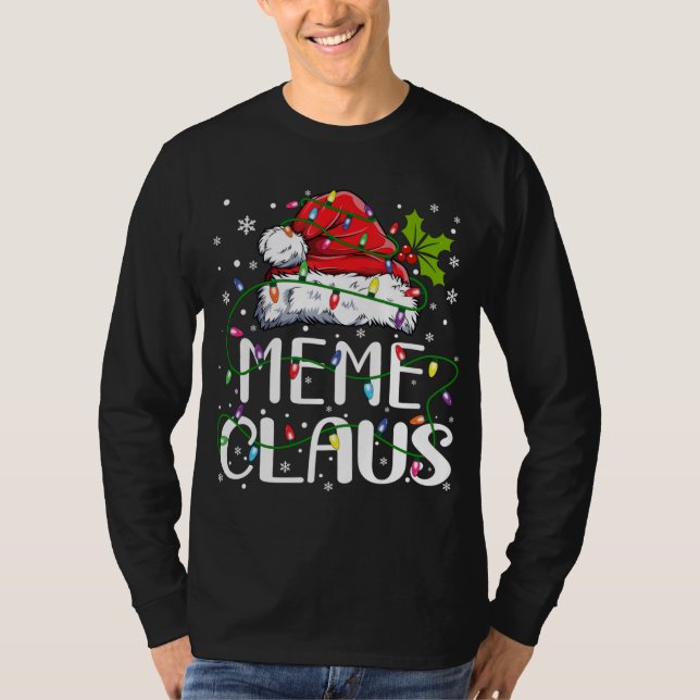 Meme Claus Weihnachts-Weihnachtsmannmütze Matching T-Shirt (Vorderseite)