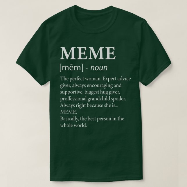 Meme Definition Funny Oma  T-Shirt (Design vorne)