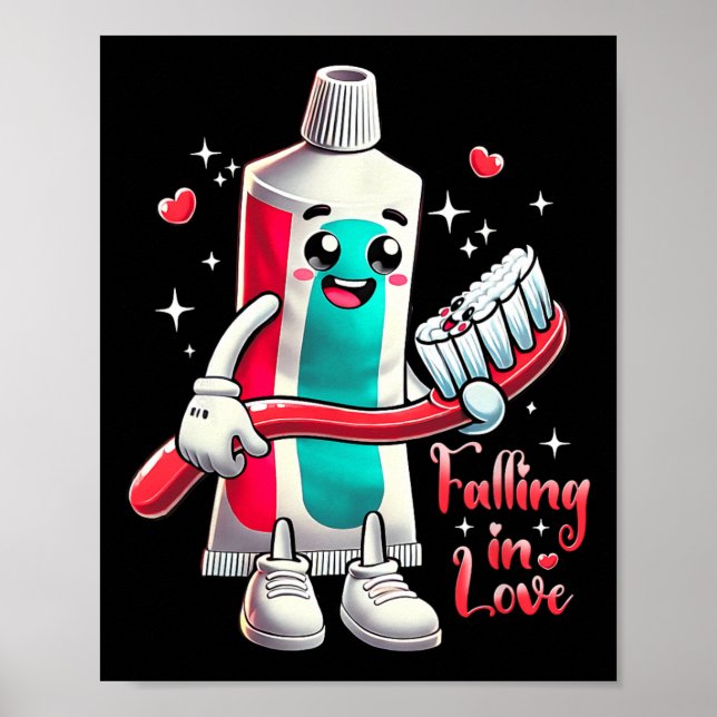Meme Falling Inlove Valentine Toothpaste Love Toot Poster (Vorne)