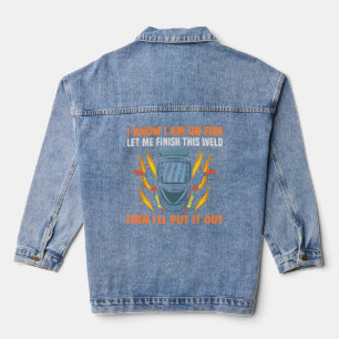 Meme ich weiß, ich bin im Feuer Gelassen mir zu be Jeansjacke