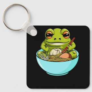 Meme Kawaii Frog essen in Ramen Bowl Japanisches K Schlüsselanhänger