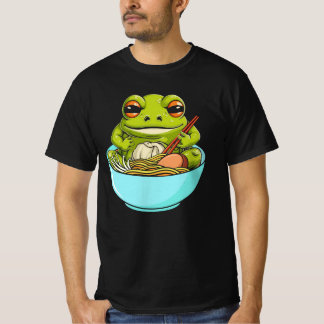 Meme Kawaii Frog essen in Ramen Bowl Japanisches K T-Shirt