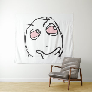 Meme le Me Frage denken rosa Augen rauchen Wandteppich