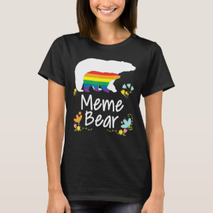 Meme Lgbt Bear Gay Lesbian Pride Rainbow Floral Tr T-Shirt