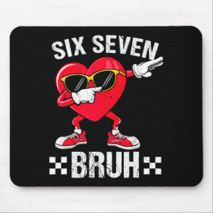 Meme Lustig 67 Sechs Sieben Bruh Herz Valentinstag Mousepad
