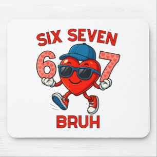 Meme Lustig 67 Sechs Sieben Bruh Herz Valentinstag Mousepad